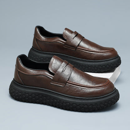 Zapatos de cuero retro con plataforma para hombre