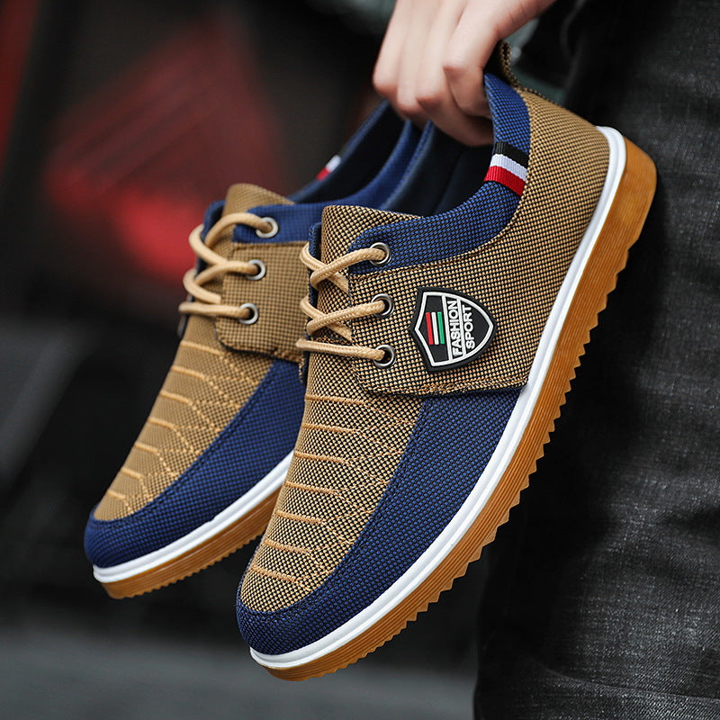 Zapatos casuales de lona con cordones para hombre