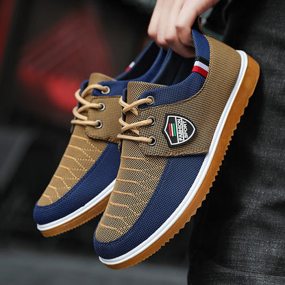 Zapatos casuales de lona con cordones para hombre