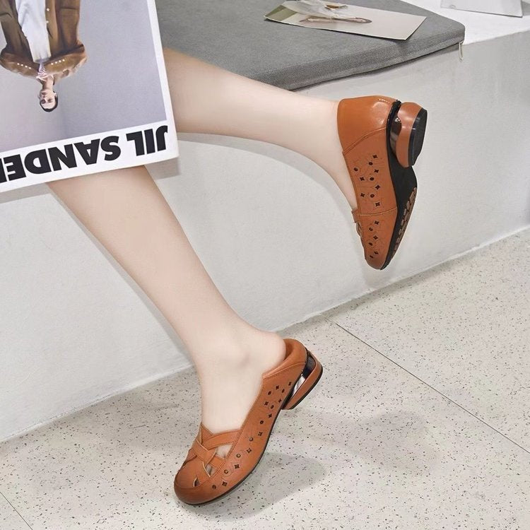 Sandalias planas caladas para mujer
