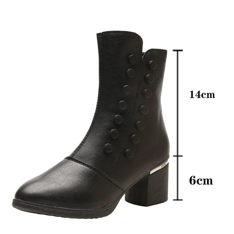 Botines cálidos para mujer con forro polar.
