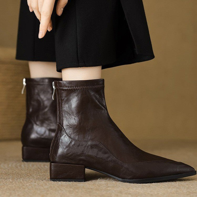 Botines de punta afilada estilo francés
