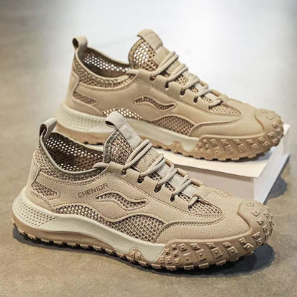 Zapatos casuales de suela blanda, con aberturas y puntera redonda