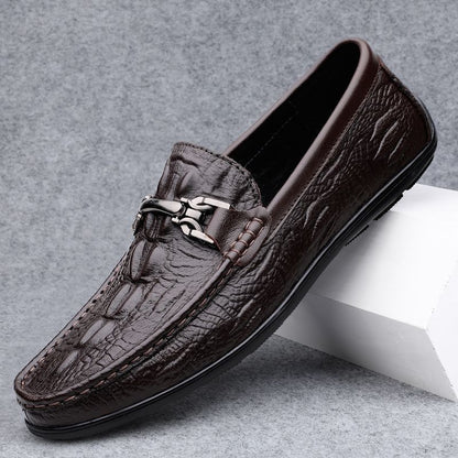 Zapatos de cuero texturizado con grano de cocodrilo