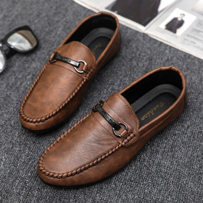 Zapatos de cuero sin cordones para hombre (estilo ejecutivo)