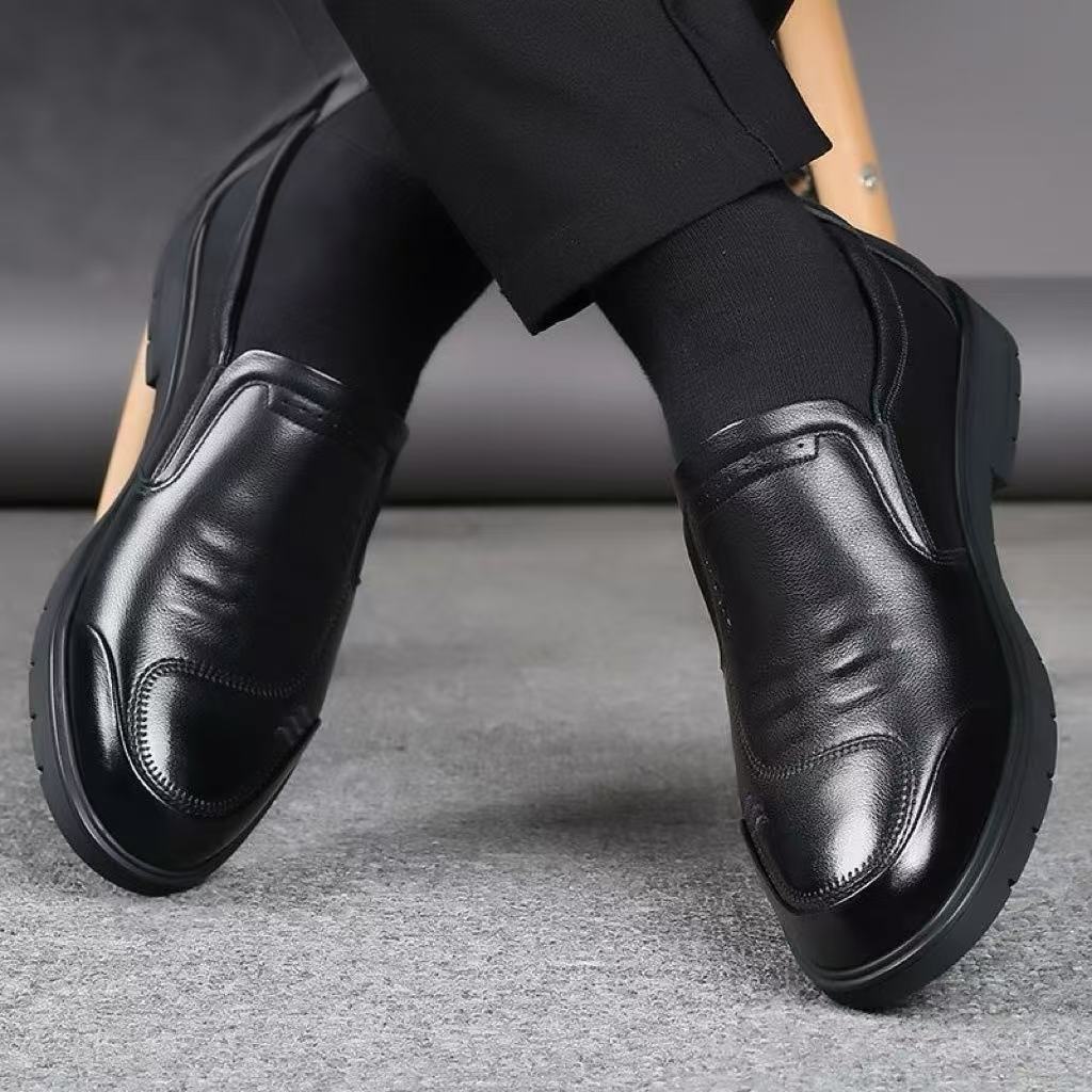 Zapatos casuales de cuero para hombre con suela blanda