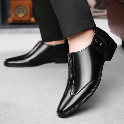 Zapatos de cuero formales de negocios para hombre, de punta afilada