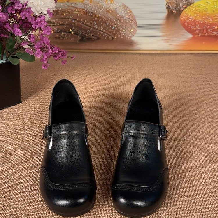 Zapatos de cuero resistentes al desgaste para mujer