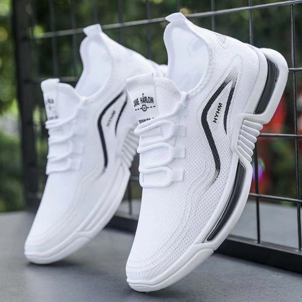 Zapatillas blancas transpirables Flyknit para hombre