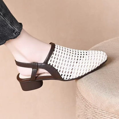 Sandalias trenzadas con aberturas para mujer