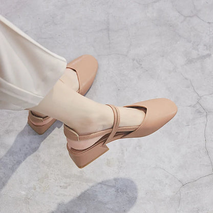 Zapatos Mary Jane de estilo francés con tacón grueso