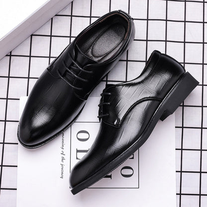 Zapatos de cuero para hombre de estilo británico, de negocios y con punta afilada