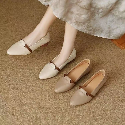 Zapatos de mujer de punta y tacón bajo