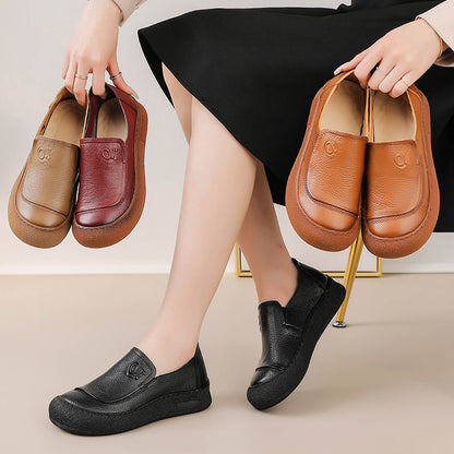 Zapatos de mujer hechos a mano con puntera redonda