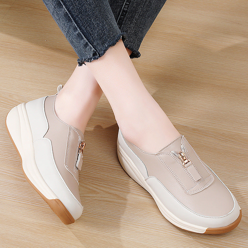 Zapatillas de plataforma con cremallera para mujer