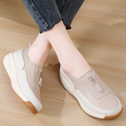 Zapatillas de plataforma con cremallera para mujer