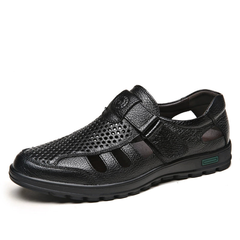 Sandalias de cuero transpirables para hombre