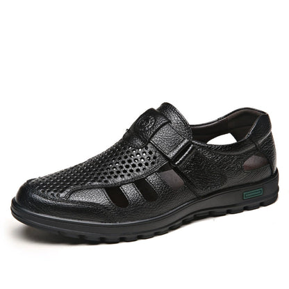 Sandalias de cuero transpirables para hombre