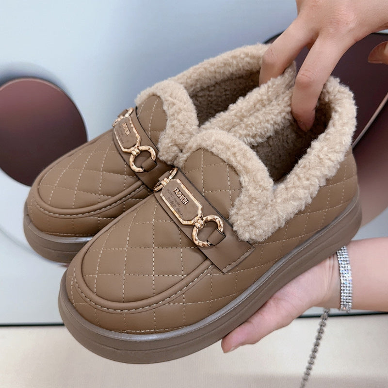 Zapatos acolchados tipo mocasín con plataforma para mujer