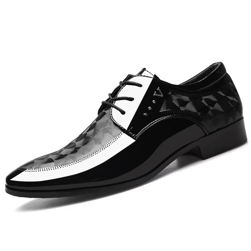 Zapatos de cuero para hombre con cordones y paneles de piel de vaca