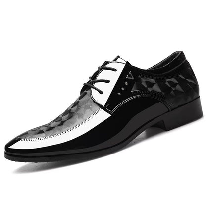 Zapatos de cuero para hombre con cordones y paneles de piel de vaca