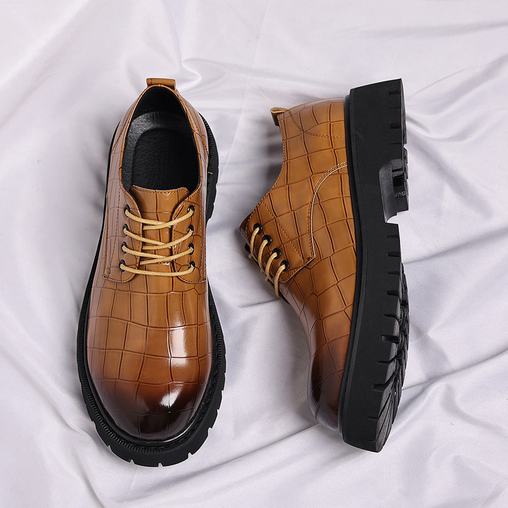 Zapatos de vestir para hombre con suela gruesa para aumentar la estatura