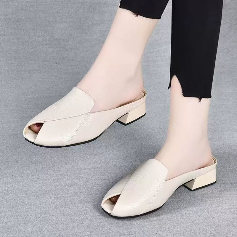 Sandalias de pala peep-toe elegantes para mujer