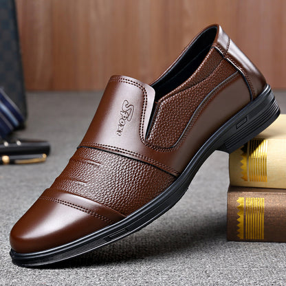 Zapatos de vestir de cuero para hombre, de suela y empeine suaves