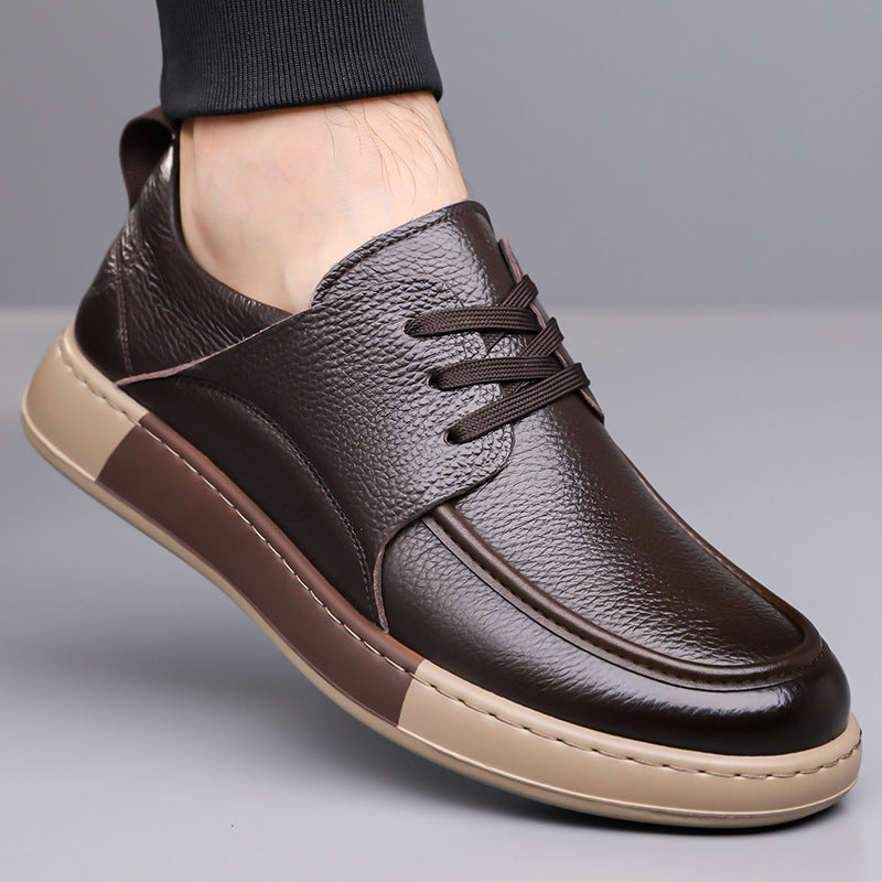Zapatos casuales retro de cuero para hombre con absorción de impactos