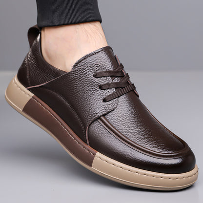 Zapatos casuales retro de cuero para hombre con absorción de impactos