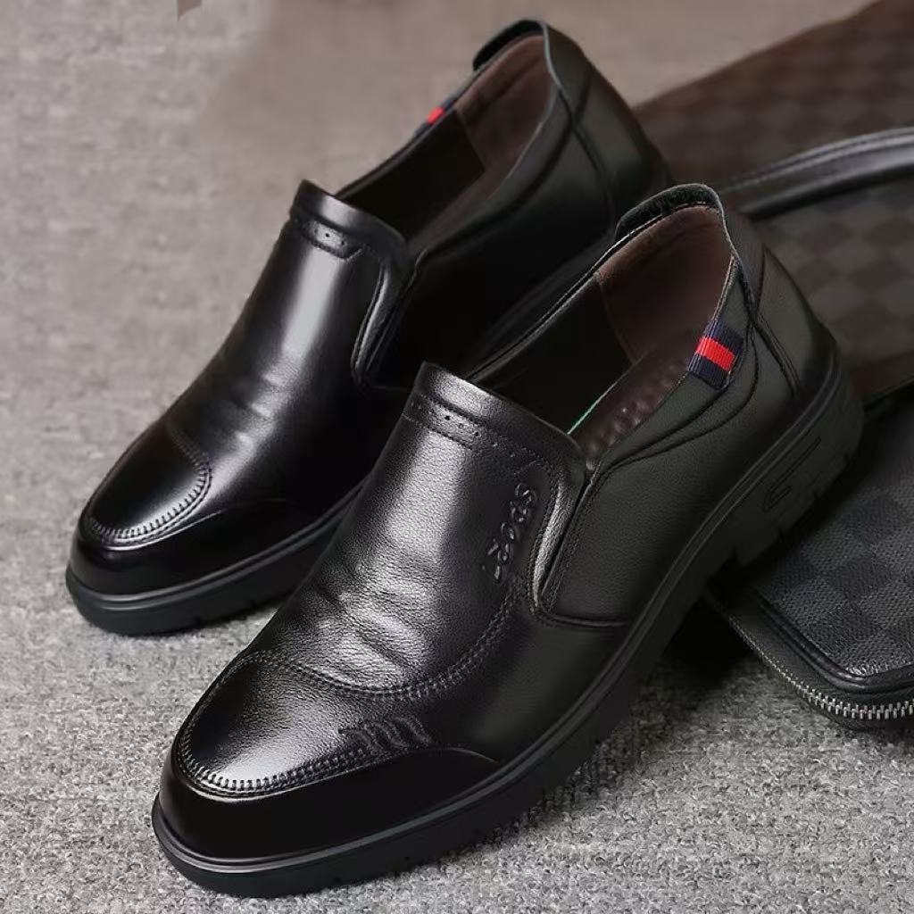 Zapatos casuales de cuero para hombre con suela blanda