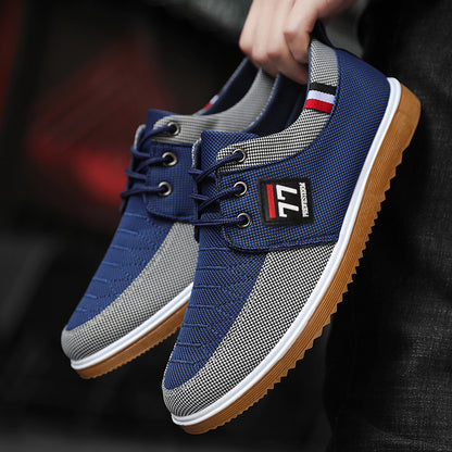 Zapatos casuales de lona con cordones para hombre