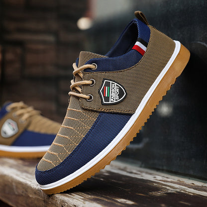 Zapatos casuales de lona con cordones para hombre