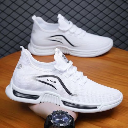 Zapatillas blancas transpirables Flyknit para hombre