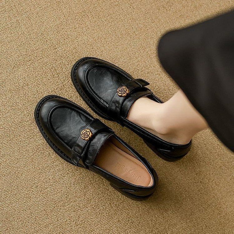 Zapatos de mujer de cuero suave y estilo vintage