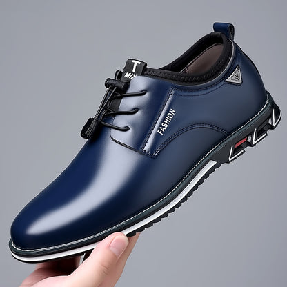 Zapatos de cuero para hombre con cordones y hebilla