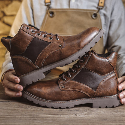 Botas de cuero para hombre de estilo británico vintage
