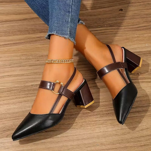 Zapatos de salón de tacón medio con pulsera para mujer
