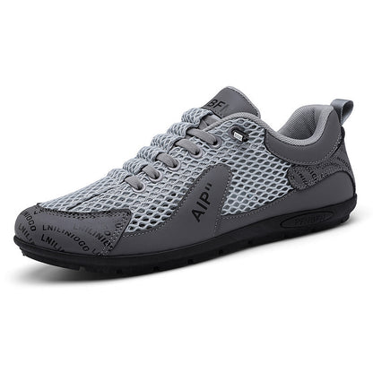 Zapatos casuales para hombre de cuero y malla transpirables