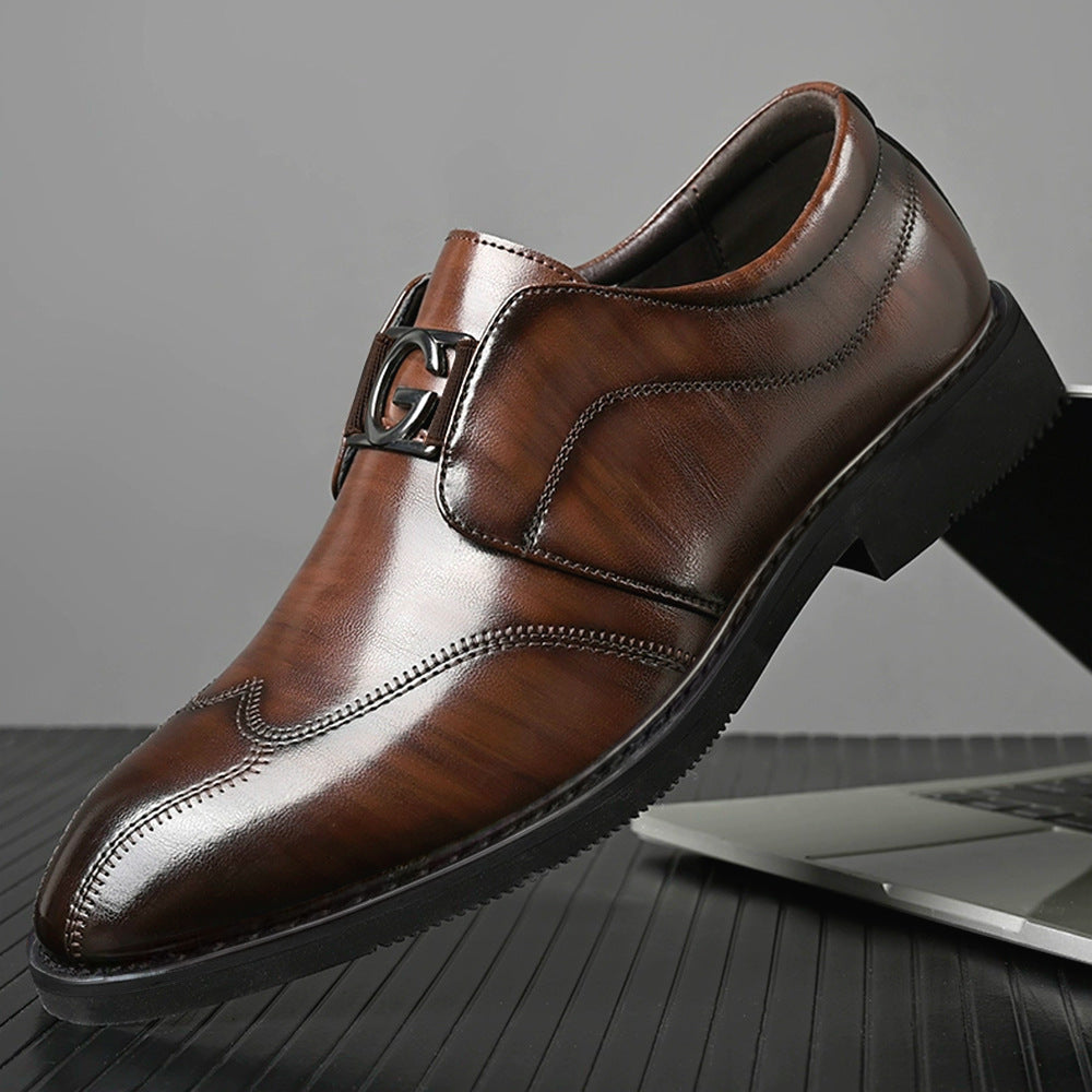 Zapatos de cuero clásicos para hombre en dos tonos con un estampado sutil
