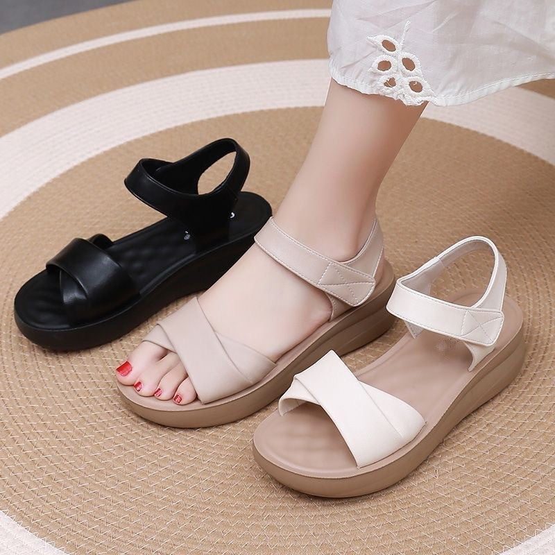 Sandalias de cuña con plataforma para mujer