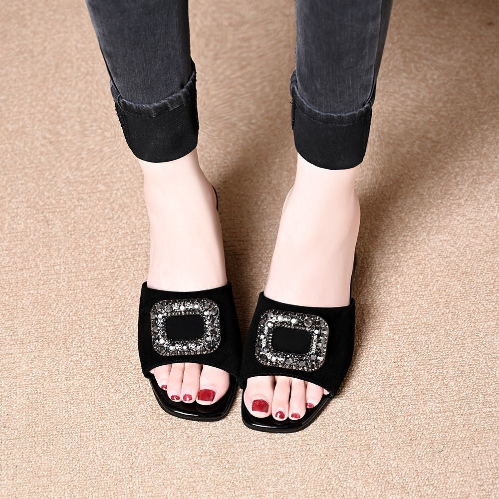 Sandalias planas tipo pala de estilo francés
