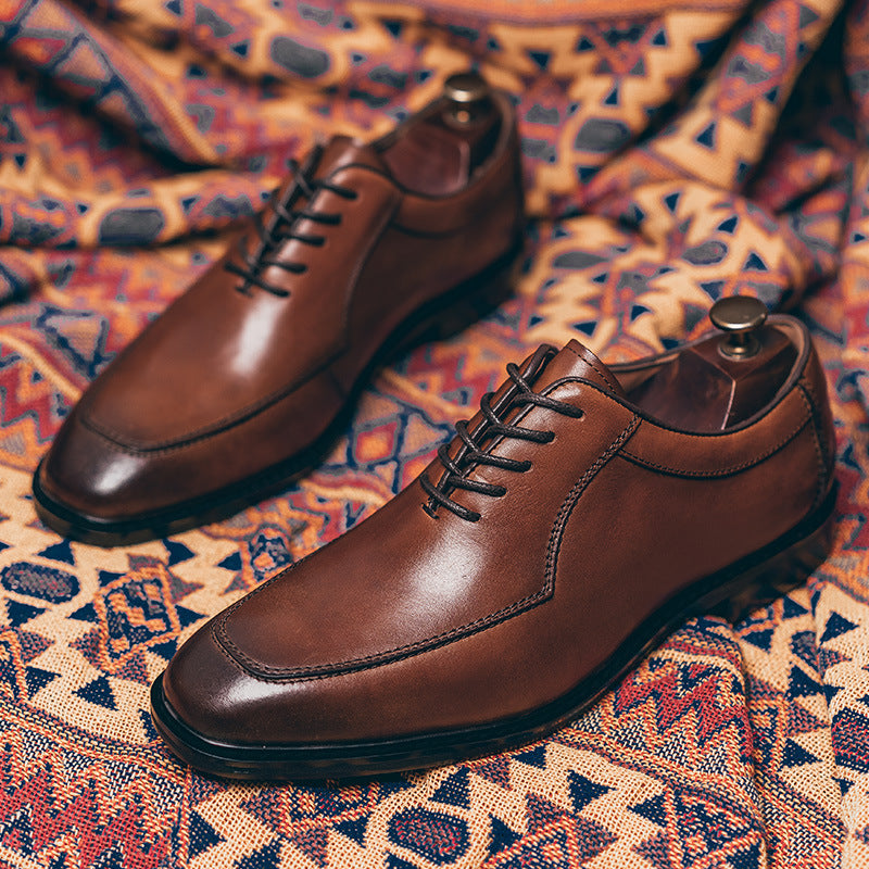 🐂Cuero🐂Zapatos Oxford de estilo británico estándar