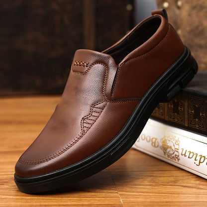 Zapatos casuales bajos de cuero con suela blanda