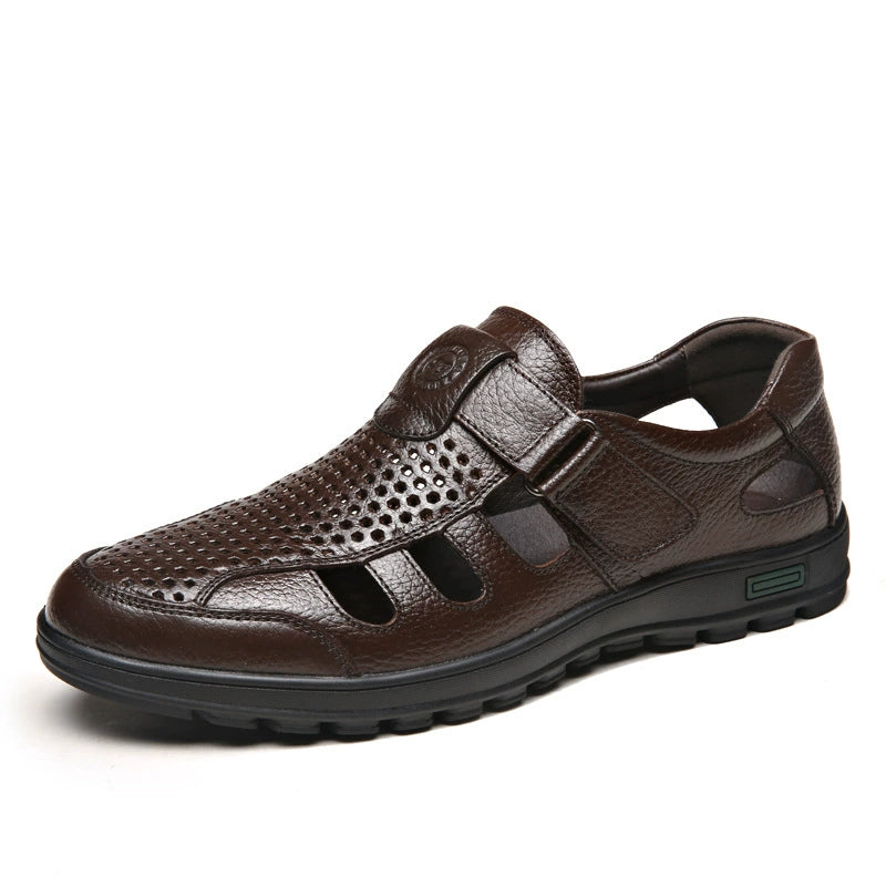 Sandalias de cuero transpirables para hombre