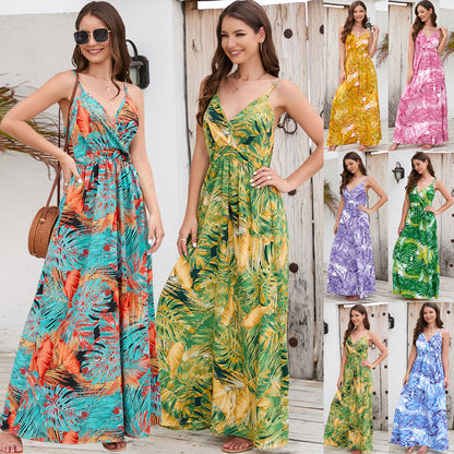 Vestido de tirantes finos y escote en V