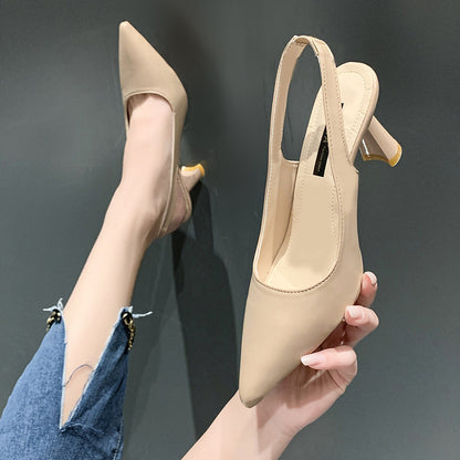 Sandalias de tacón de aguja y punta cerrada para mujer