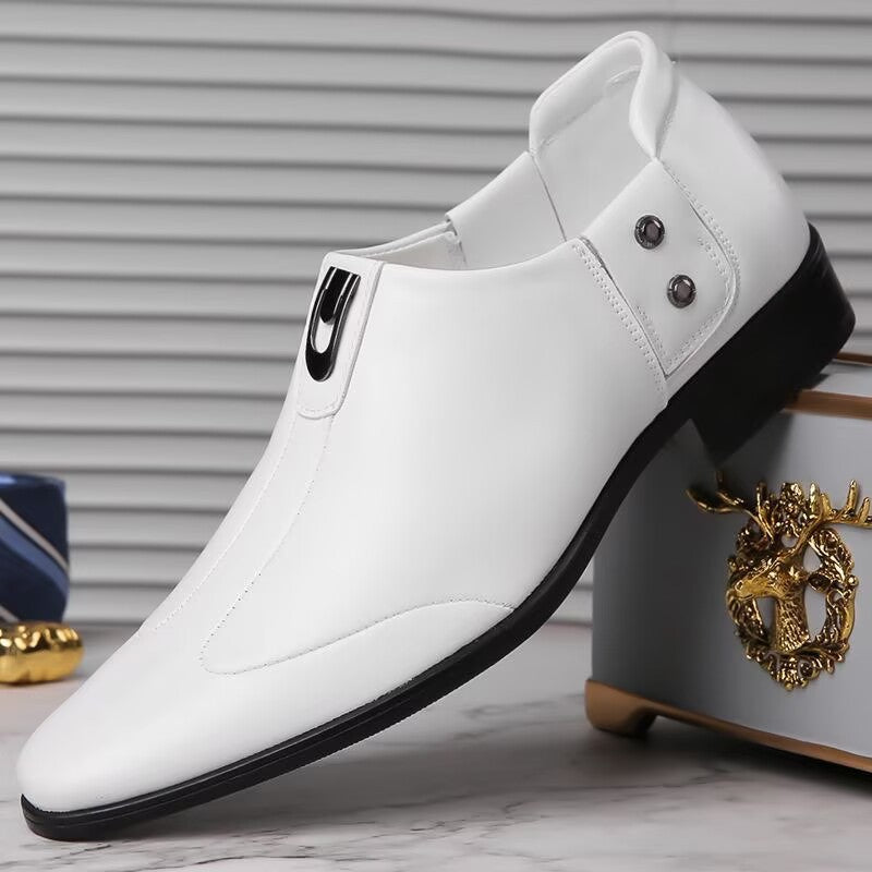 Zapatos de cuero formales de negocios para hombre, de punta afilada