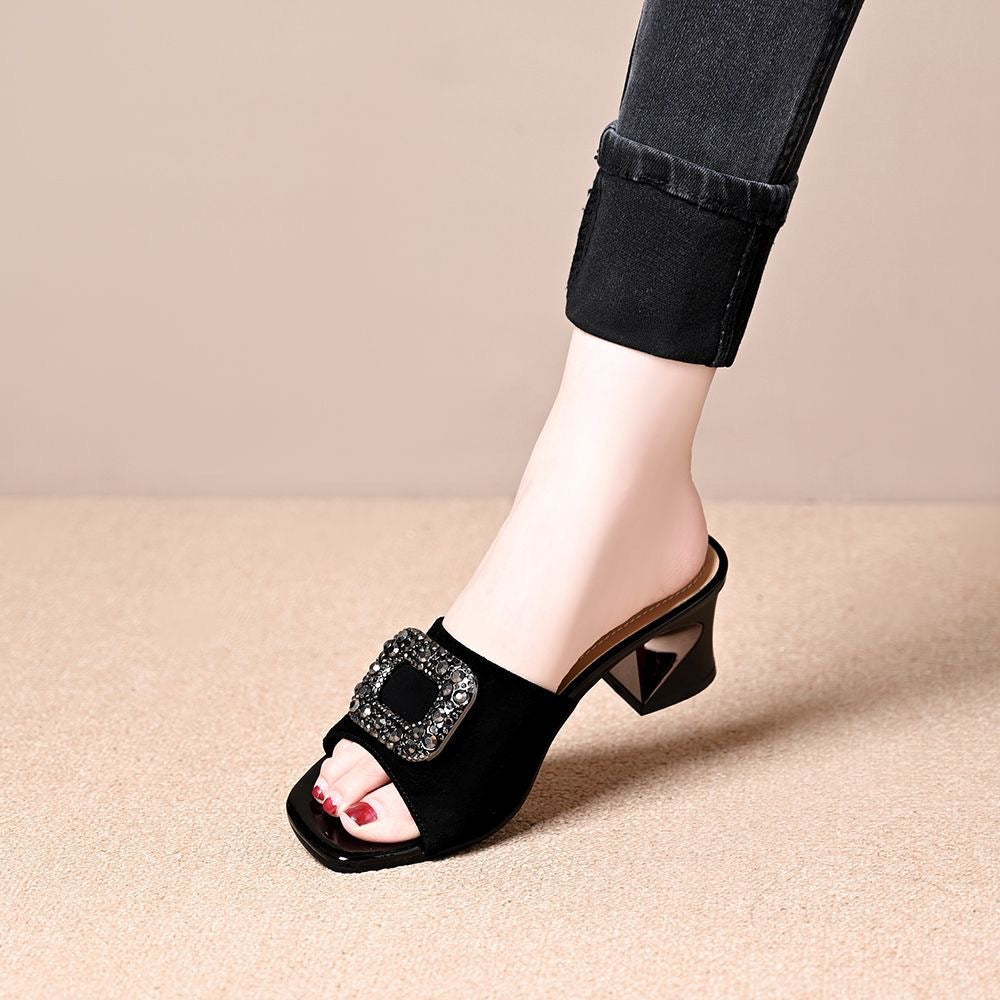 Sandalias planas tipo pala de estilo francés
