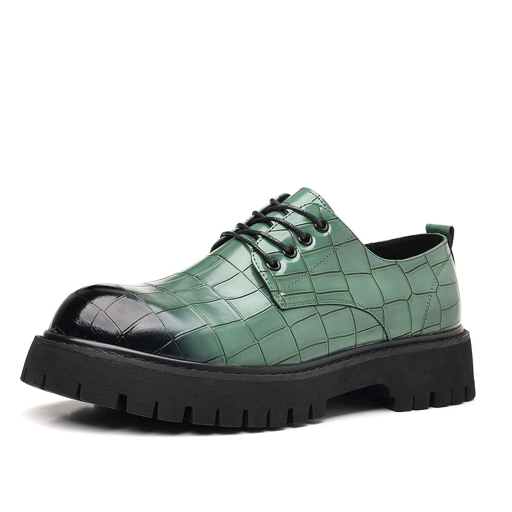 Zapatos de vestir para hombre con suela gruesa para aumentar la estatura
